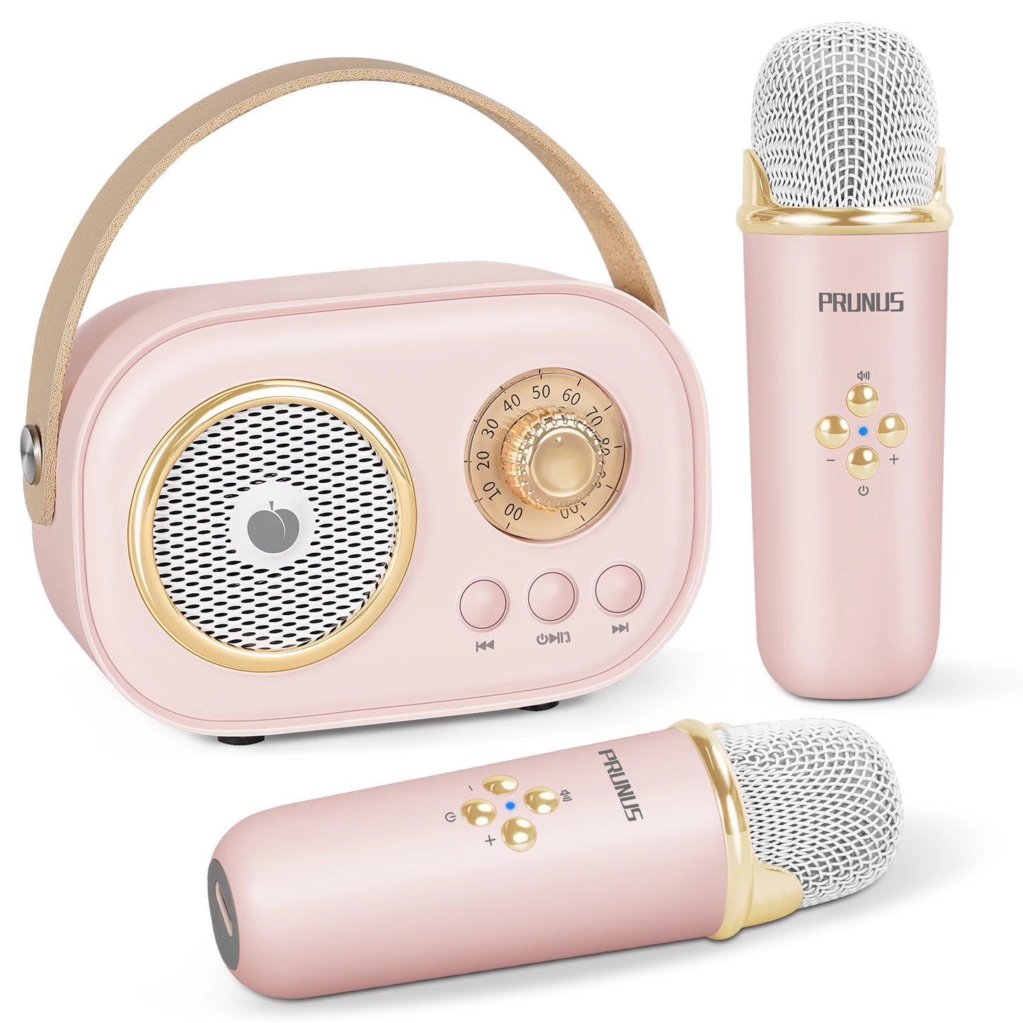 Mini Karaoke Machine for Kids&Adults,Portable Bluetooth Speaker with 2 Wireless Microphones and Stereo Sound Enhanced Bass,Gifts