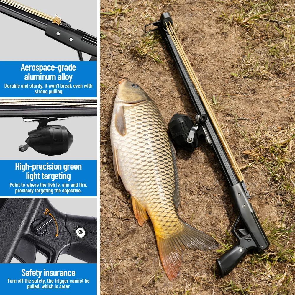 Fishing Slingshot Rod with Reel Long Distance Fishing Tool Portable Fishing Equipment Aluminum Outdoor Adult Fishing Device