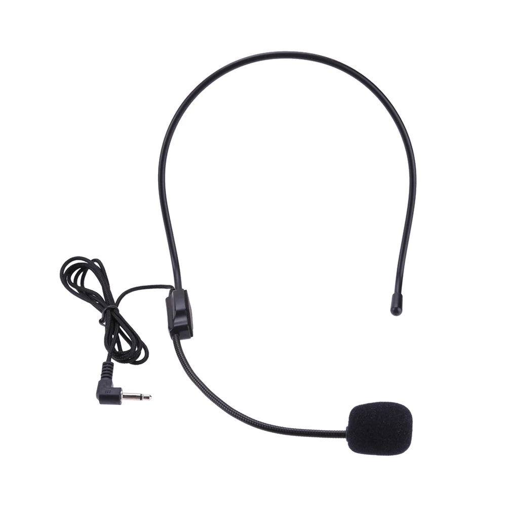 3.5mm Plug Guide Lecture Speech Microphone Head-mounted Portable Wired Microphone Voice Amplifier Over Head for Teaching Meeting