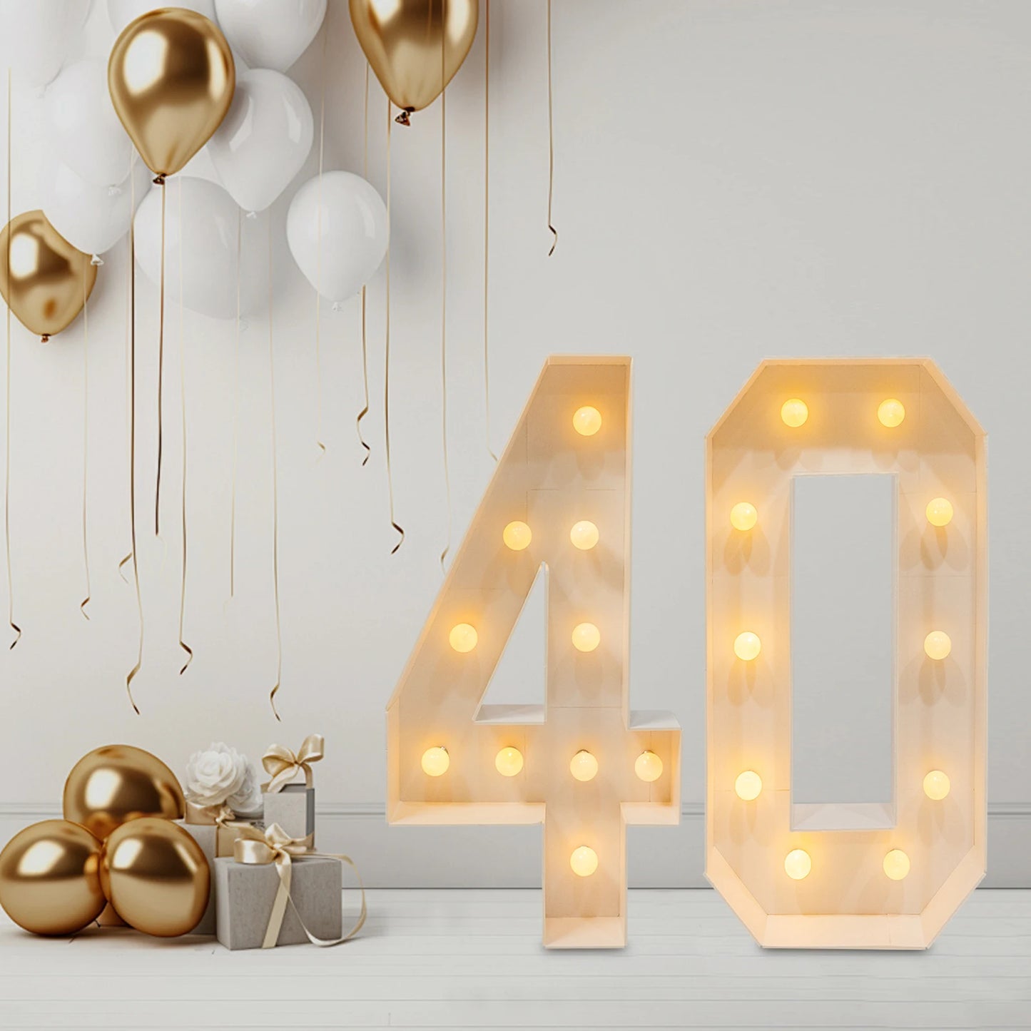 30/40/50/60 Giant number Led Light 100cm DIY Birthday Number Anniversary Decor For Home Wedding Party Birthday Christmas