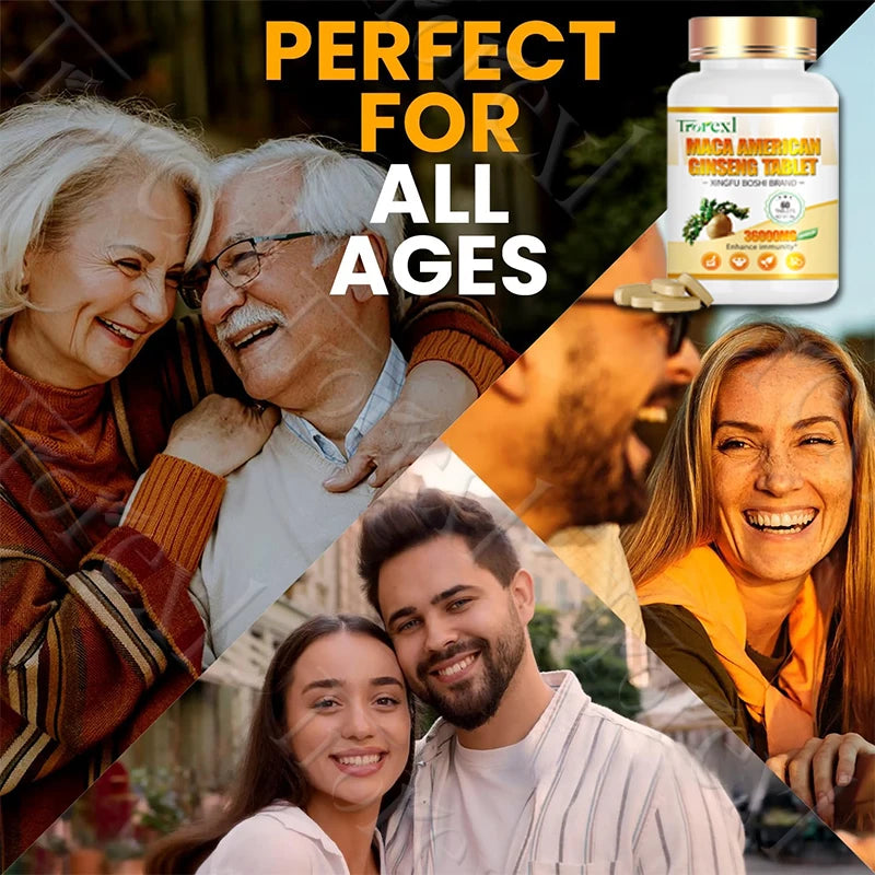 Maca Ginseng Men's Health Tablets Increase Confidence in Bedroom, Vitality Renewal Supplements for Male