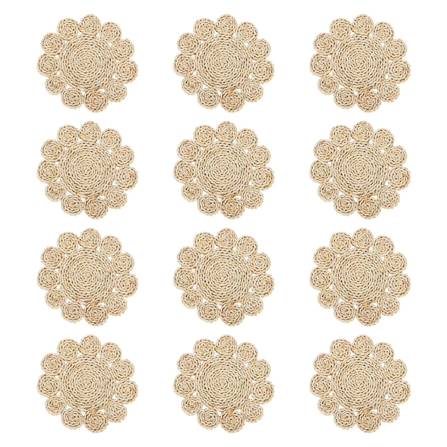 12-piece set of placemats Heat-resistant placemats Woven rattan placemats Dining room and table placemats