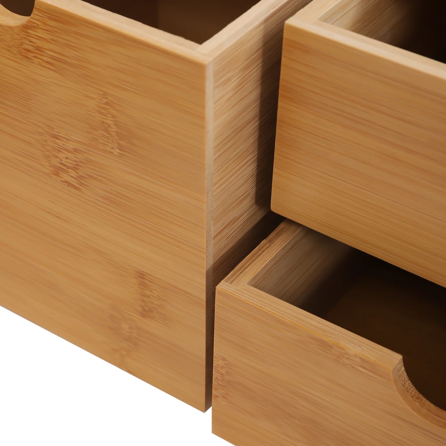 Bamboo Desk Organizer, 3 Drawers, Eco-Friendly Material, Stylish Storage for Office Supplies, Perfect for Desktop Organization