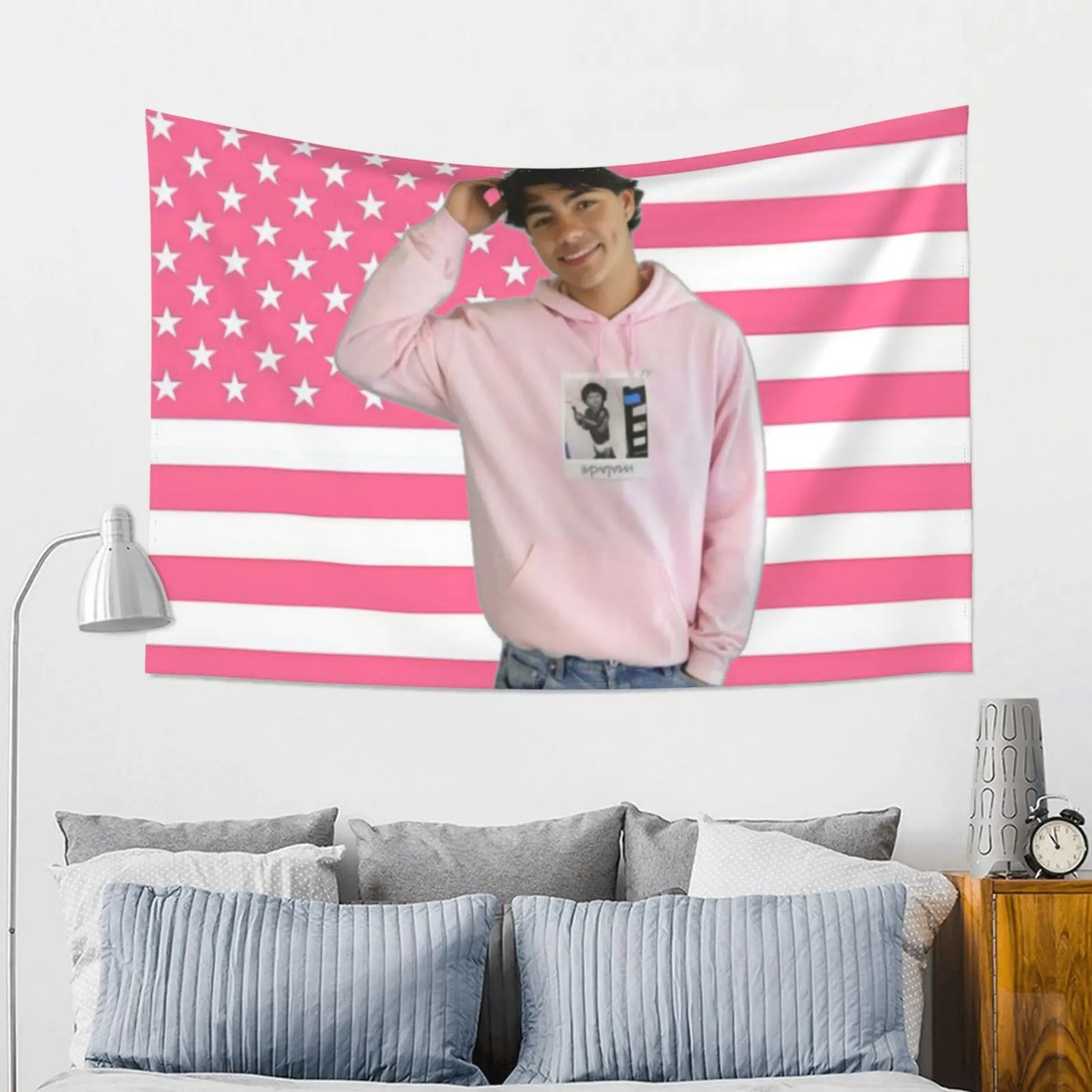 Funny Pink Malachi Barton Tapestry, Home Decor, American Flags Wall Art Tapestries Backgrounds  For Living Room,40''x60''