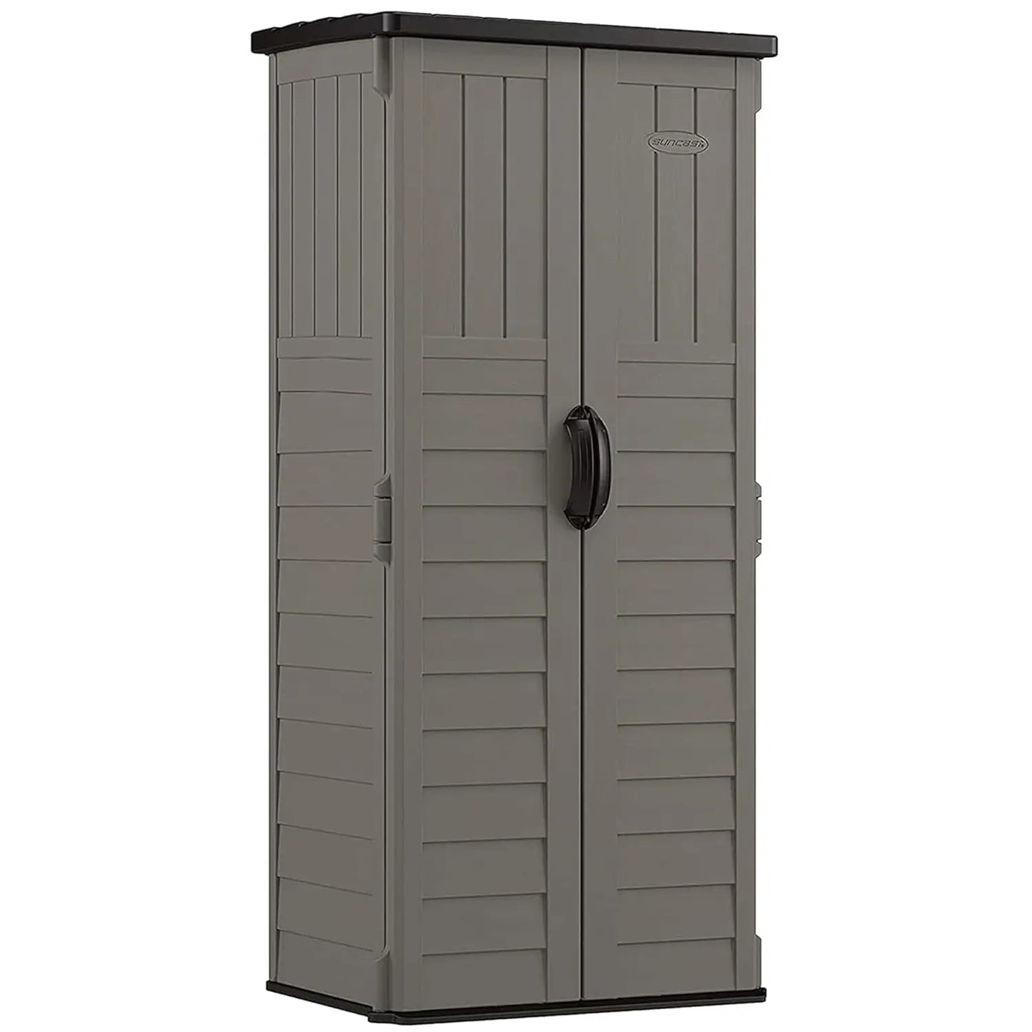 22 Cubic Ft. Vertical Resin Outdoor Storage Shed with Lockable Double Doors, Weather-Resistant Multi-Wall Panels,, Customized