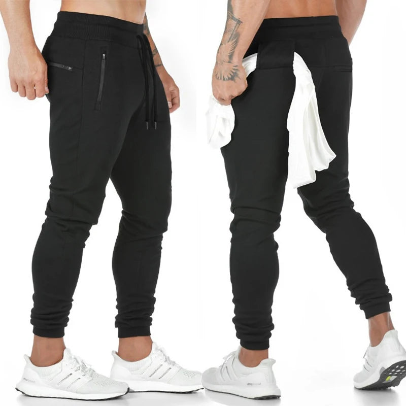 Men's Sweatpants with Zipper Pockets Towel Loop Tapered Joggers for Men Athletic Quick Dry Pants for Workout Jogging Running