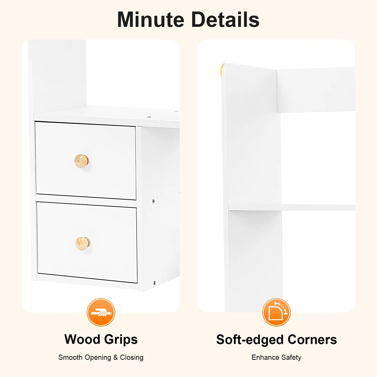 Desk Bookshelf White Desktop Storage Rack 4 Cabinet Mdf Book Magazine Document Holder Office Dormitory Organizer