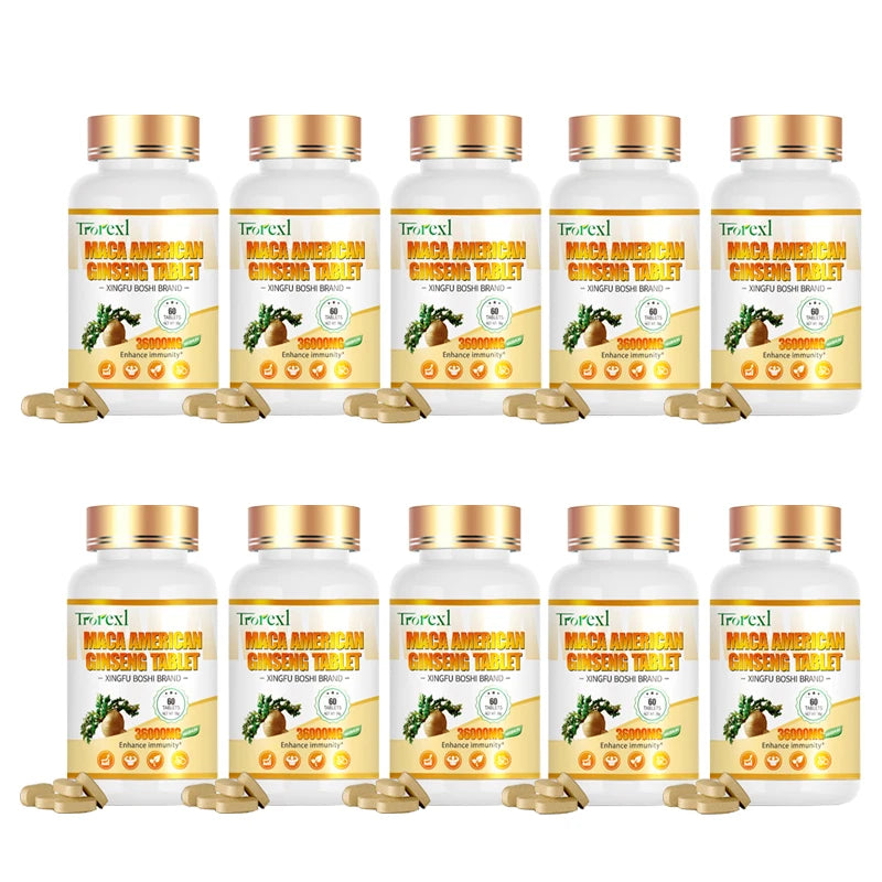 Maca Ginseng Men's Health Tablets Increase Confidence in Bedroom, Vitality Renewal Supplements for Male