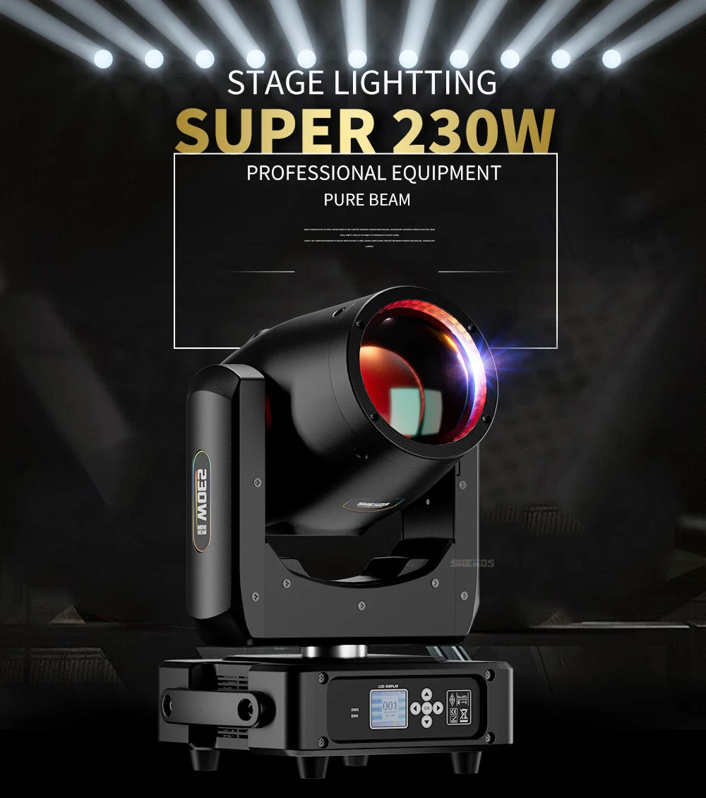 SHEHDS Flight Case With 2Pcs Mini Bulb Beam 230W 7R Moving Head Lighting For DJ Bar Concert Special Equipment