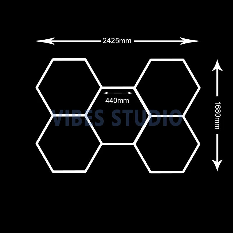 Hexagon LED Garage Light 6500K Honeycomb Ceiling LED Tube Lighting for Car Detailing Shop Light for Barbershop Gym Car Wash Room