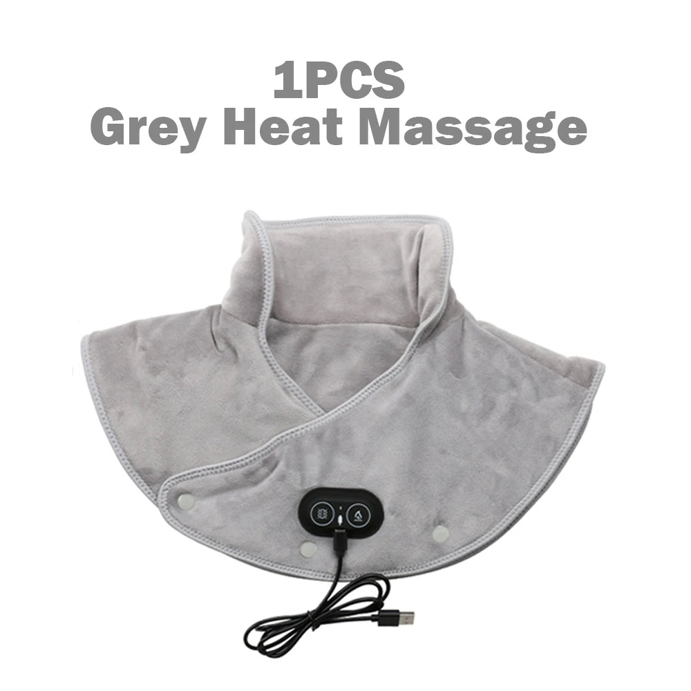 Neck Massager Brace Electric Heating Shoulder Pad 3Level Temperature Control Hot Compress Cervical Shawl Muscle Relax Heath Care