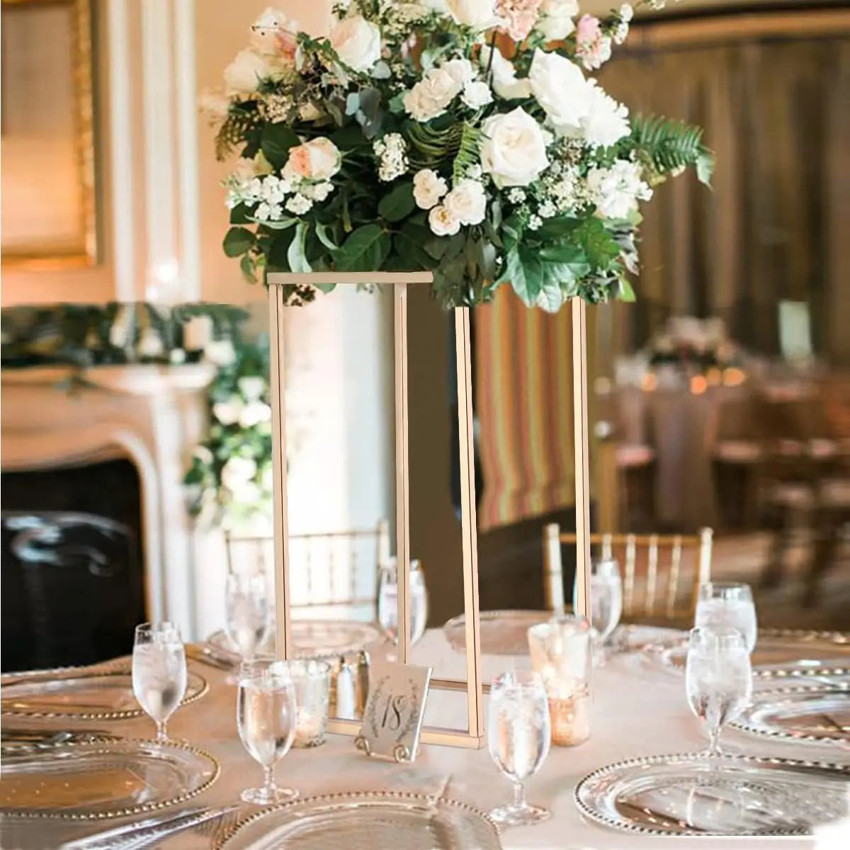 15.7inch Gold Wedding Table Centerpiece, 5PCS Wedding Flower Vase for Party Event Home Decor