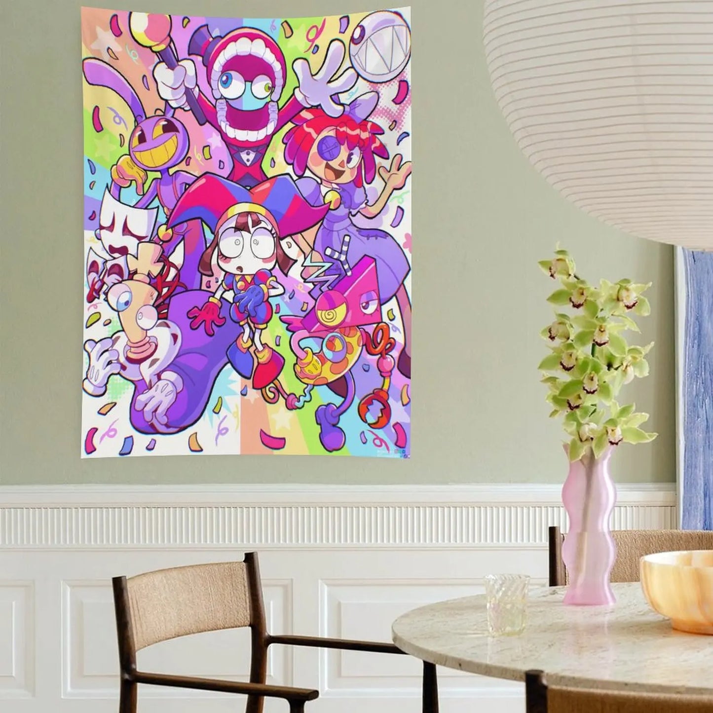 The A-Amazing Circus Cartoon Digital Tapestry, Home Decor, Funny Anime Wall Art Tapestries Backgrounds For Living Room,Dormitory