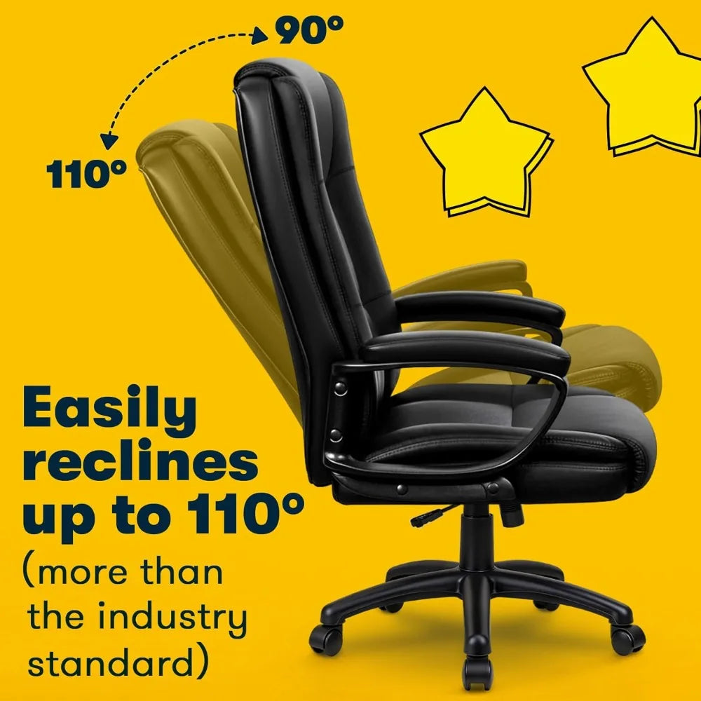 Home Office Chair, 400LBS Big and Tall Computer Chair Heavy Duty Design, Ergonomic High Back Cushion Lumbar Back, Customized