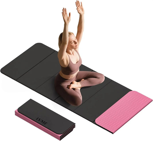 Foldable Yoga Mat 8mm Thick, Non-Slip TPE Material, SGS Certified for Travel Pilates Camping