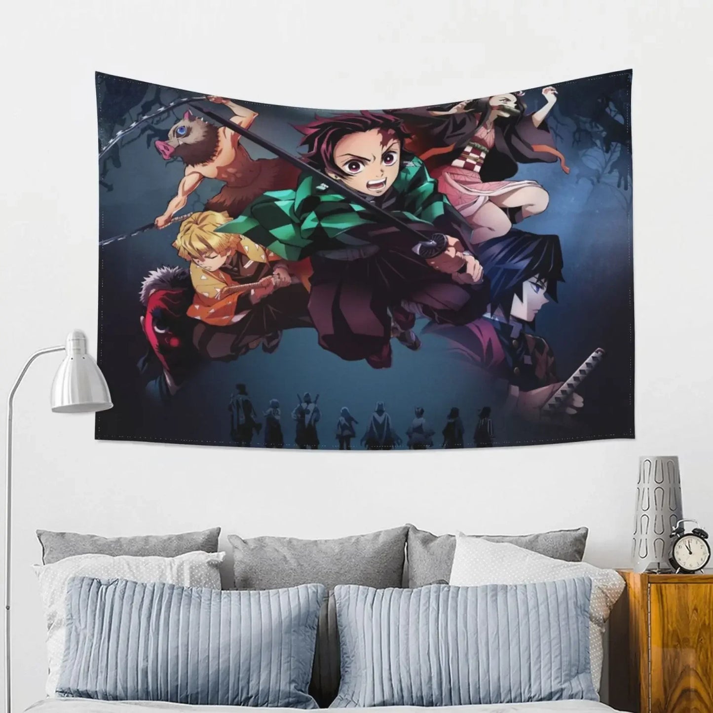 De mon Anime Slayer Wall Tapestries, Cartoon Figure Theme Poster Backgrounds, Wall Art Tapestry Home Decor For Dorm Living Room