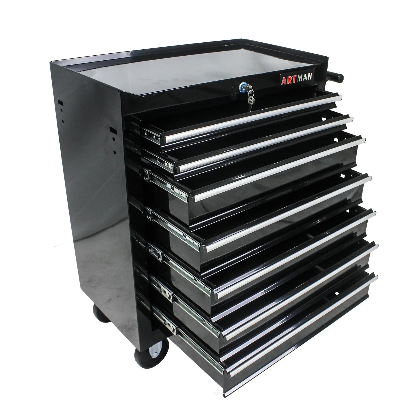 7 Drawer Rolling Tool Box with Key Lock for Garage, Steel Rolling Tool Box for Workshop, Garage Storage, Repair Shop, Etc.