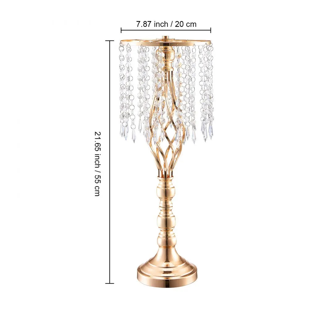 Sihao 10PCS 55cm/21.65” Tall Crystal Wedding Flower Stand Vase for Party Decor，Table Flower Stand, Home Decoration
