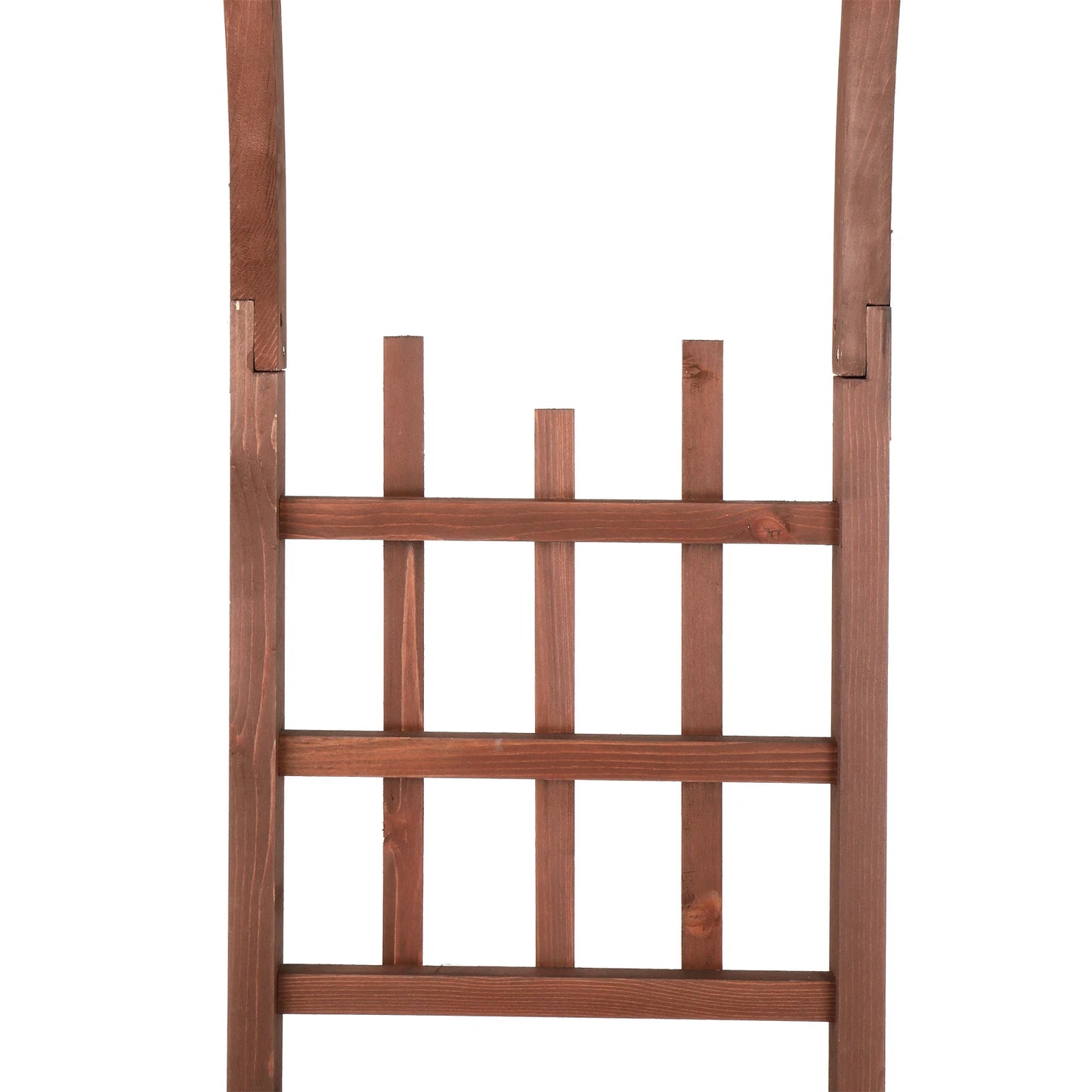 6.8ft Wooden Arch with Bench, Garden Trellis for Climbing Plants, Outdoor Garden Lawn Backyard Patio Decor, Dark Brown