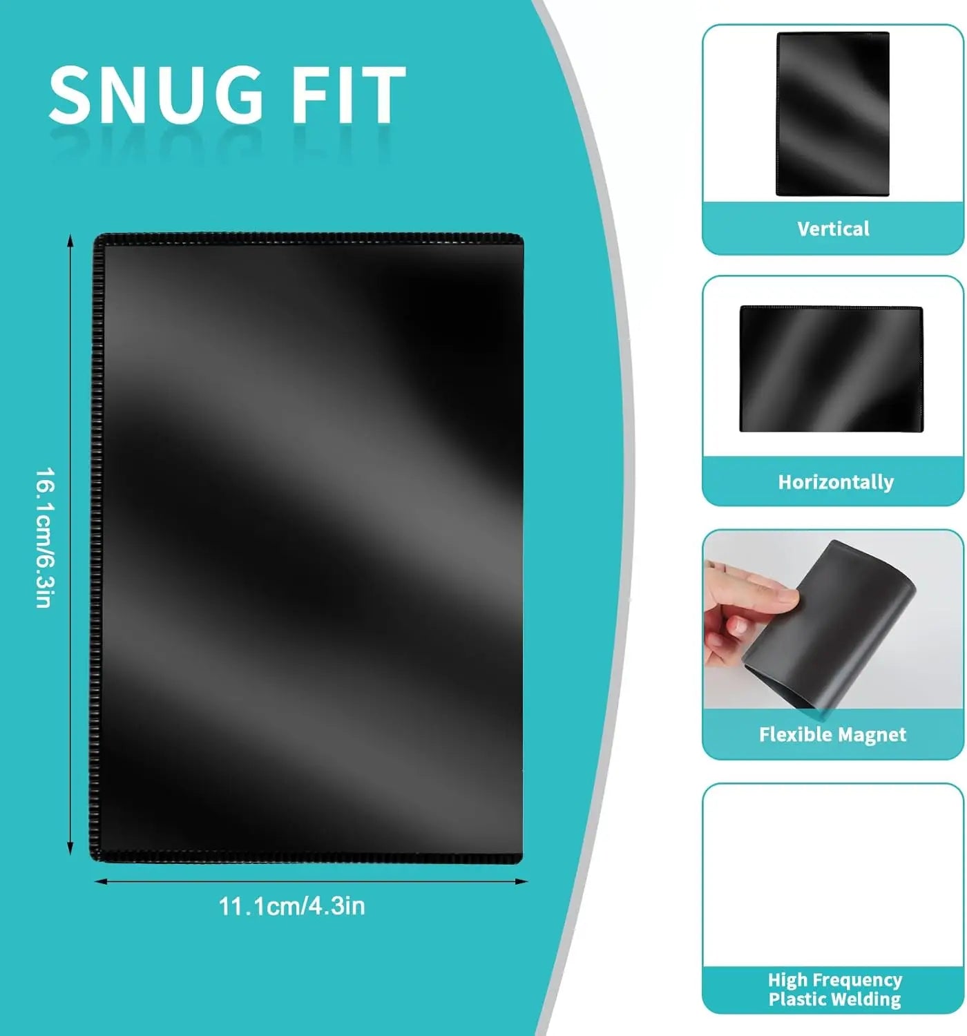 100 Pcs Magnetic Photo Frames for Refrigerator, 4x6 Inch Reusable Black Frames with Strong Magnets, UV Protection