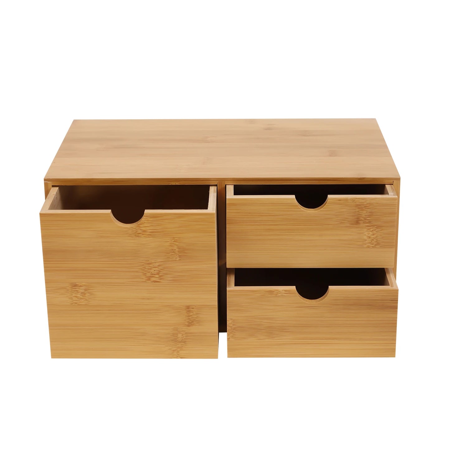 Bamboo Desk Organizer, 3 Drawers, Eco-Friendly Material, Stylish Storage for Office Supplies, Perfect for Desktop Organization