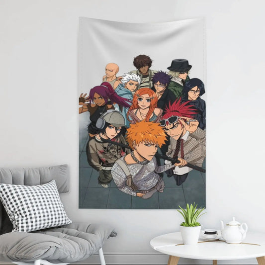 B-BLEACH Anime Tapestry, Home Decor, Hot-Blood Cartoon Character Wall Art Tapestries Backgrounds  For Living Room