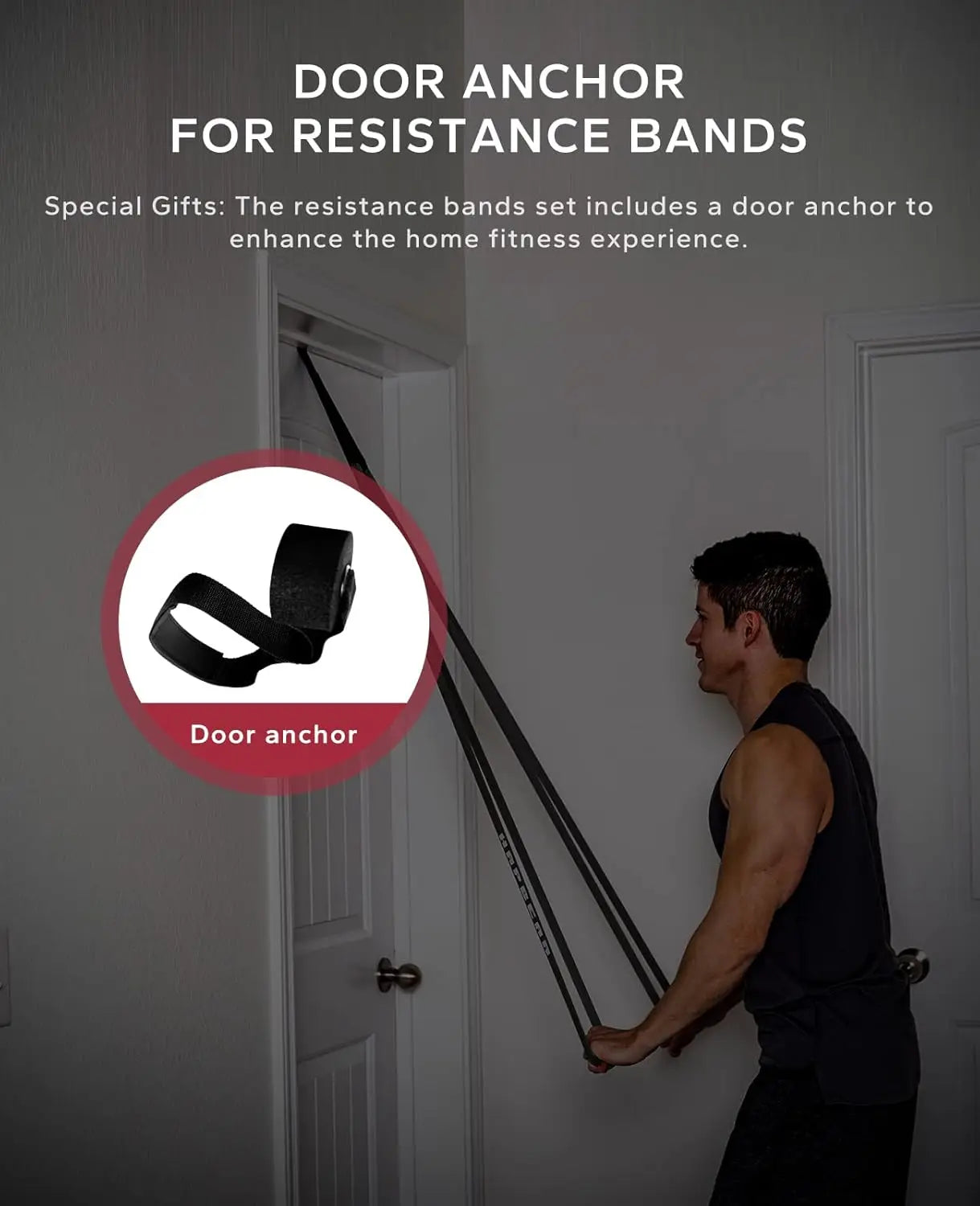 5-Piece Pull Up Assistance Bands Set with Door Anchor - Varying Resistance Levels for Full Body Workout