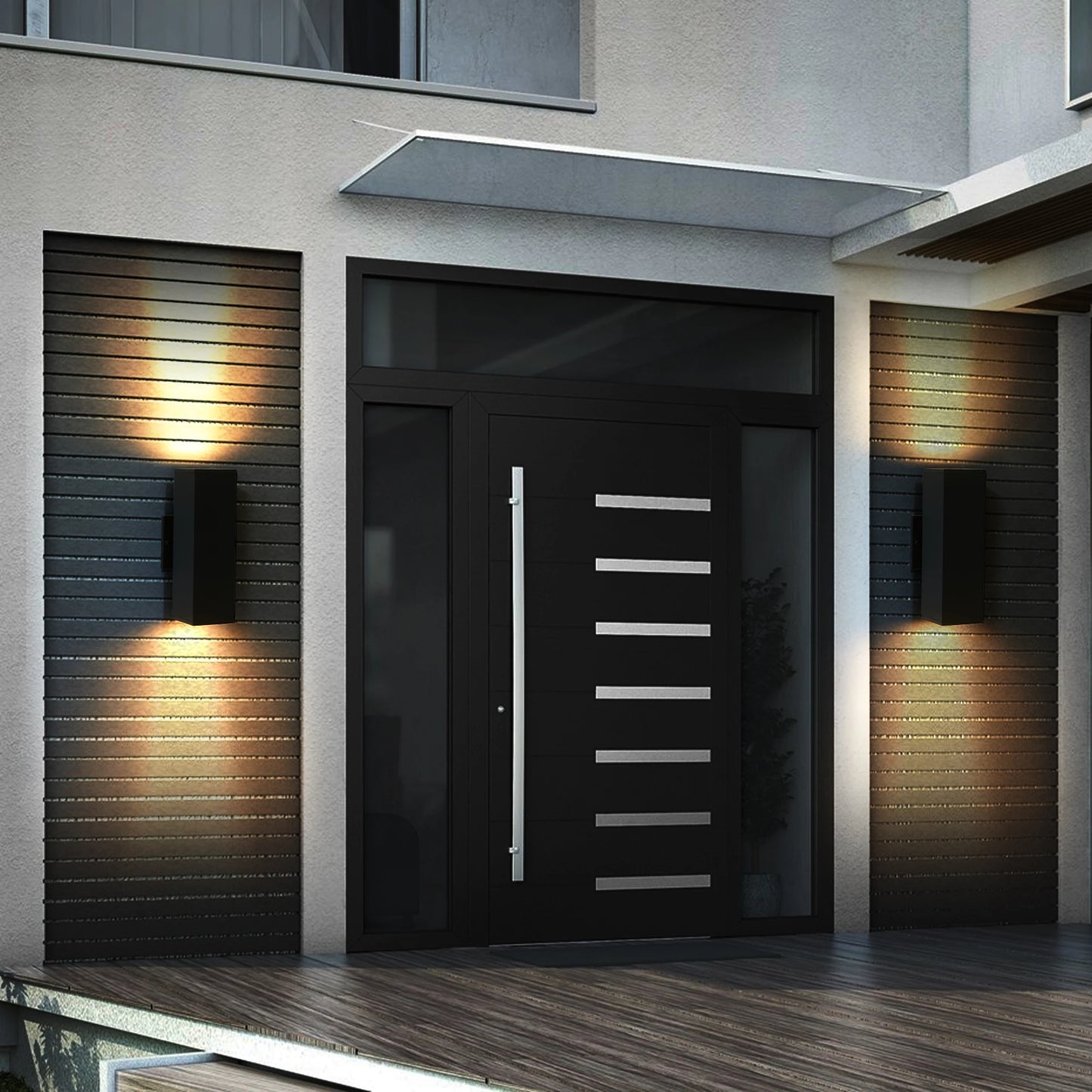 2-Pack Outdoor Wall Light IP65 Waterproof Up & Down GU10 Bulb Wall Sconce Black Aluminum Exterior Light （Stock in USA ）