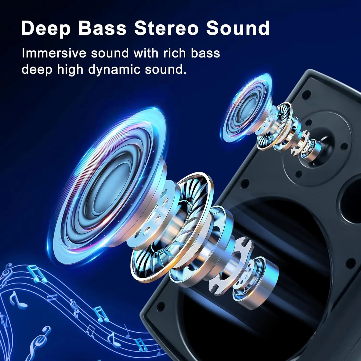 Herdio 800W 6.5 Inch Outdoor Waterproof Bluetooth Speakers HD Digital Stereo Effect Wall Mounted Sound System For Patio 2 Pairs