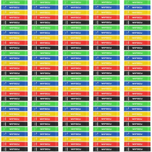 150 Pcs Bulk Fitness Resistance Bands Set for Gym Members Sports Class Students Gift, 5 Pieces Each with Storage & Carry Bag, Pr