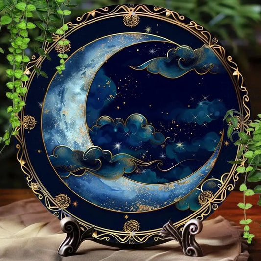 MOON SIGN Vintage Metal Wall Decor Home Bar Aluminum Halloween Christmas Gift