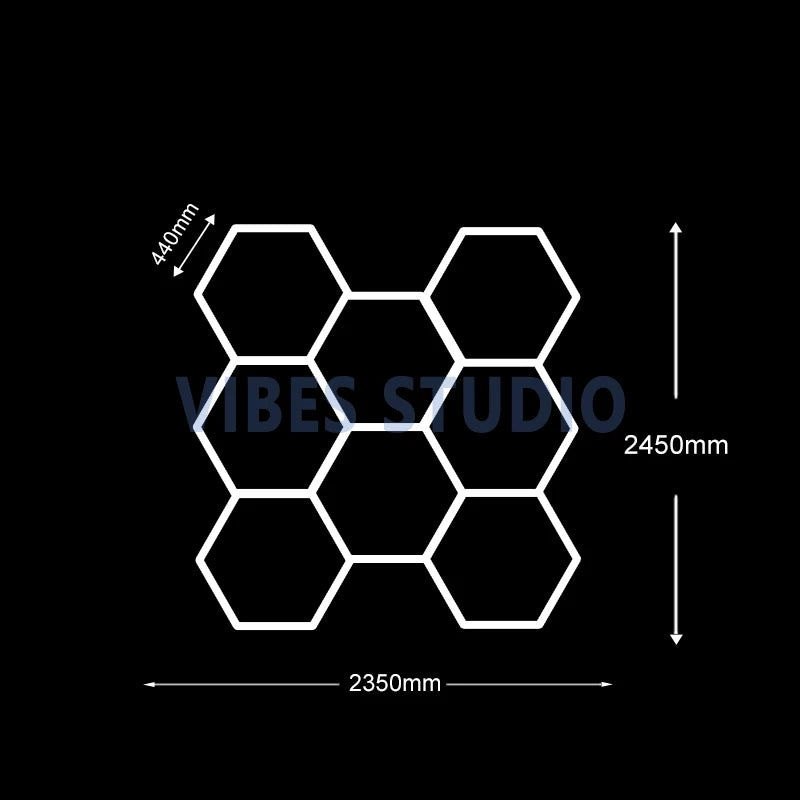 Hexagon LED Garage Light 6500K Honeycomb Ceiling LED Tube Lighting for Car Detailing Shop Light for Barbershop Gym Car Wash Room