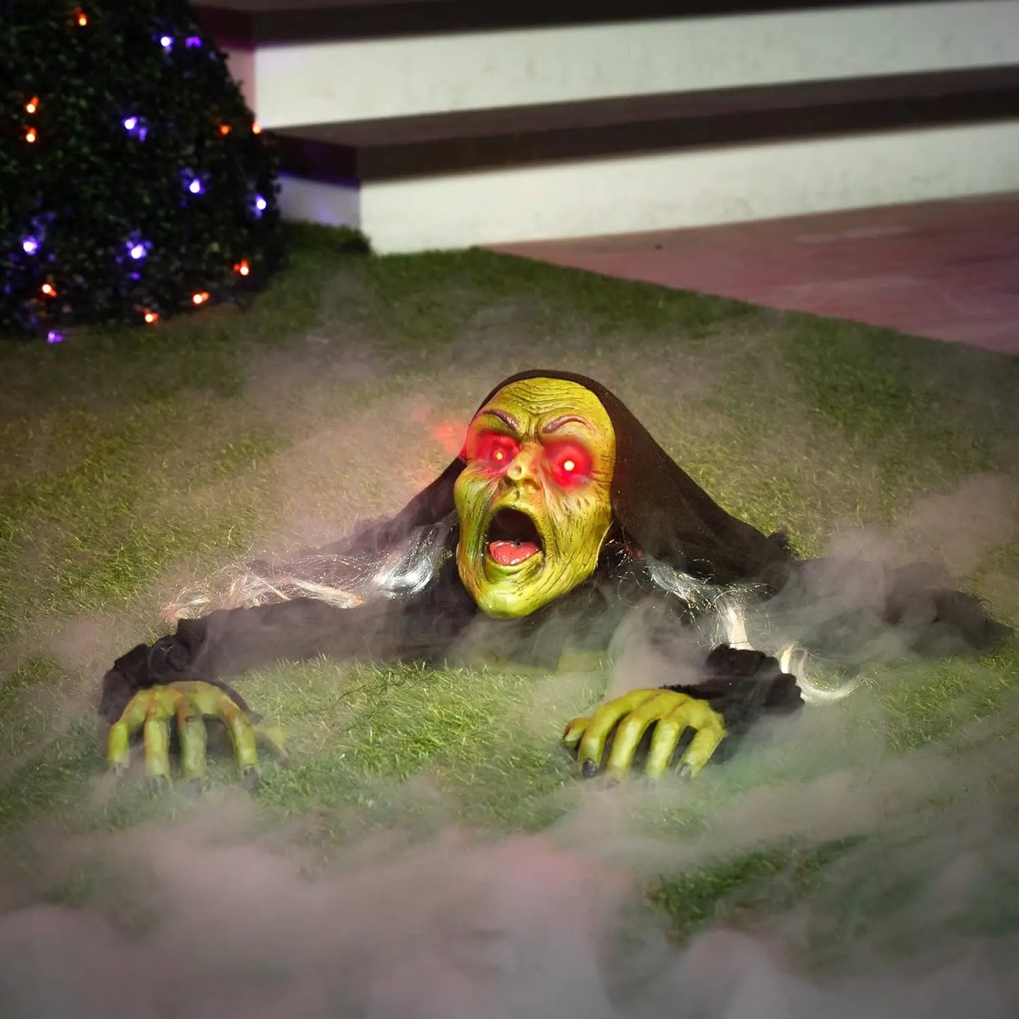 Joyfy 1pc Groundbreaker Halloween Decorations Zombie with Sound and Flashing Eyes Outdoor Scary Halloween Yard Decorations