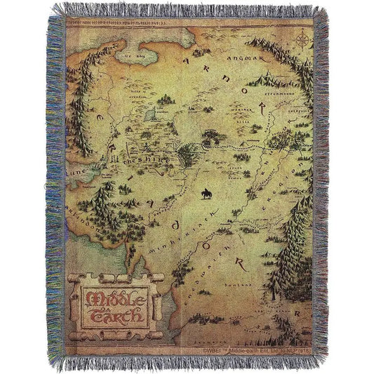 Lord Of The Rings The Hobbit Woven Tapestry Throw Blanket, 48 x 60, Middle Earth