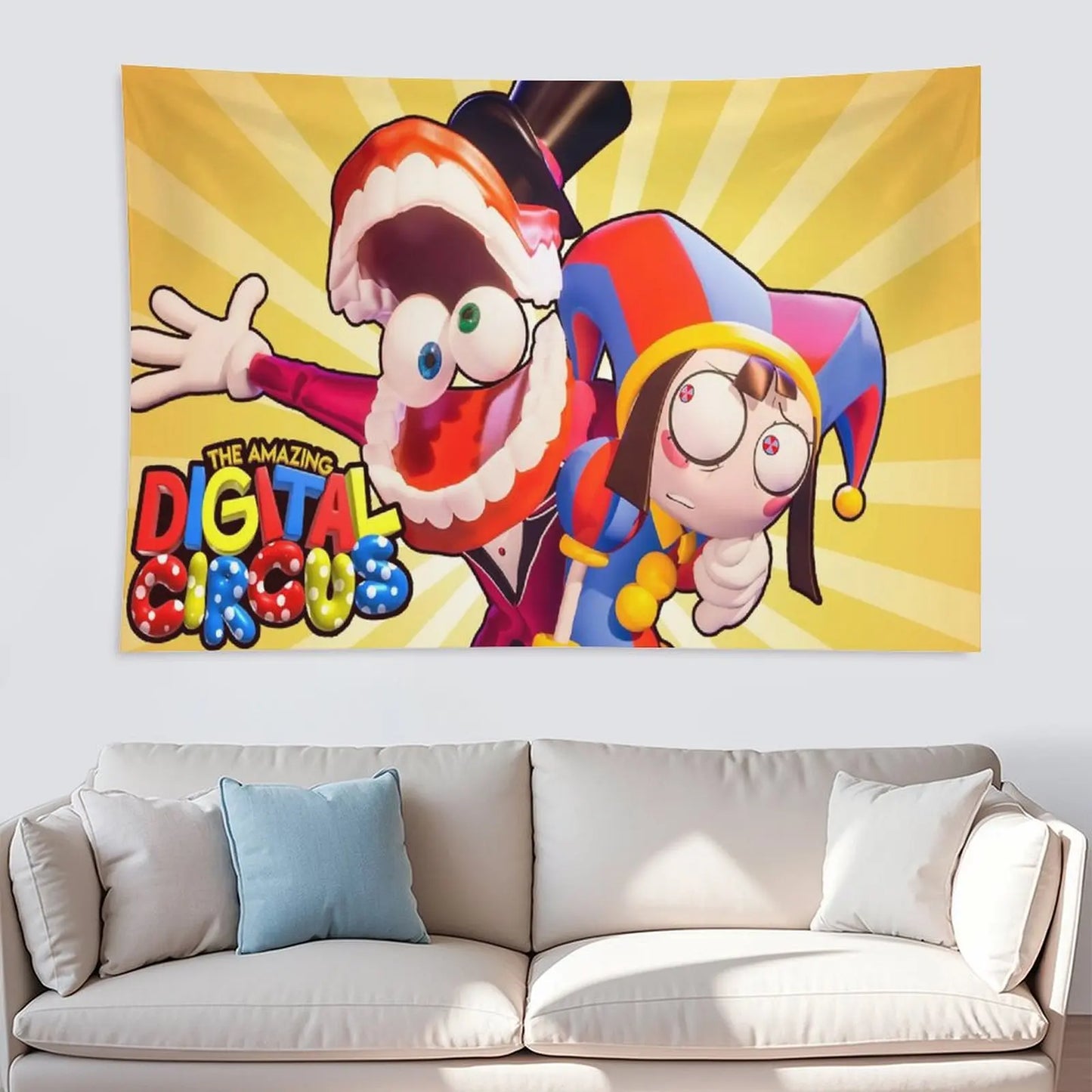The A-Amazing Circus Cartoon Digital Tapestry, Home Decor, Funny Anime Wall Art Tapestries Backgrounds For Living Room,Dormitory