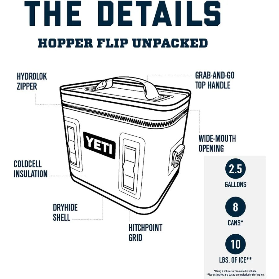 Hopper Flip 8 Portable Soft Cooler for Outdoor Adventures Ideal for Camping Beach Trips and Road Trips with Excellent Insulatio
