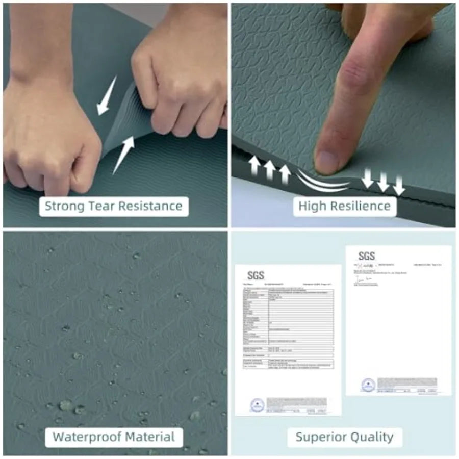 PAIDU Large Yoga Mat 72 x 36 x 2/510MM Thick Non-Slip Exercise Mat SGS-Certified POE Material Ideal for Home Gym Yoga Pilates F