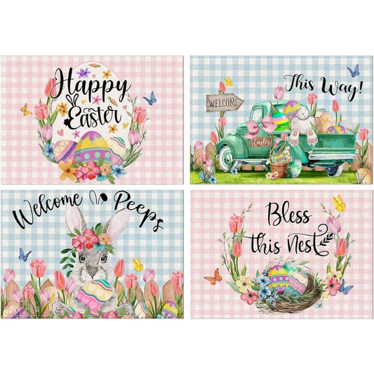 Easter Placemats Set of 4 Easter Placemats 12x18 Ih for Dining Table By Rabbit Place Mats Farmhouse Table Decor Rustic Table Ma