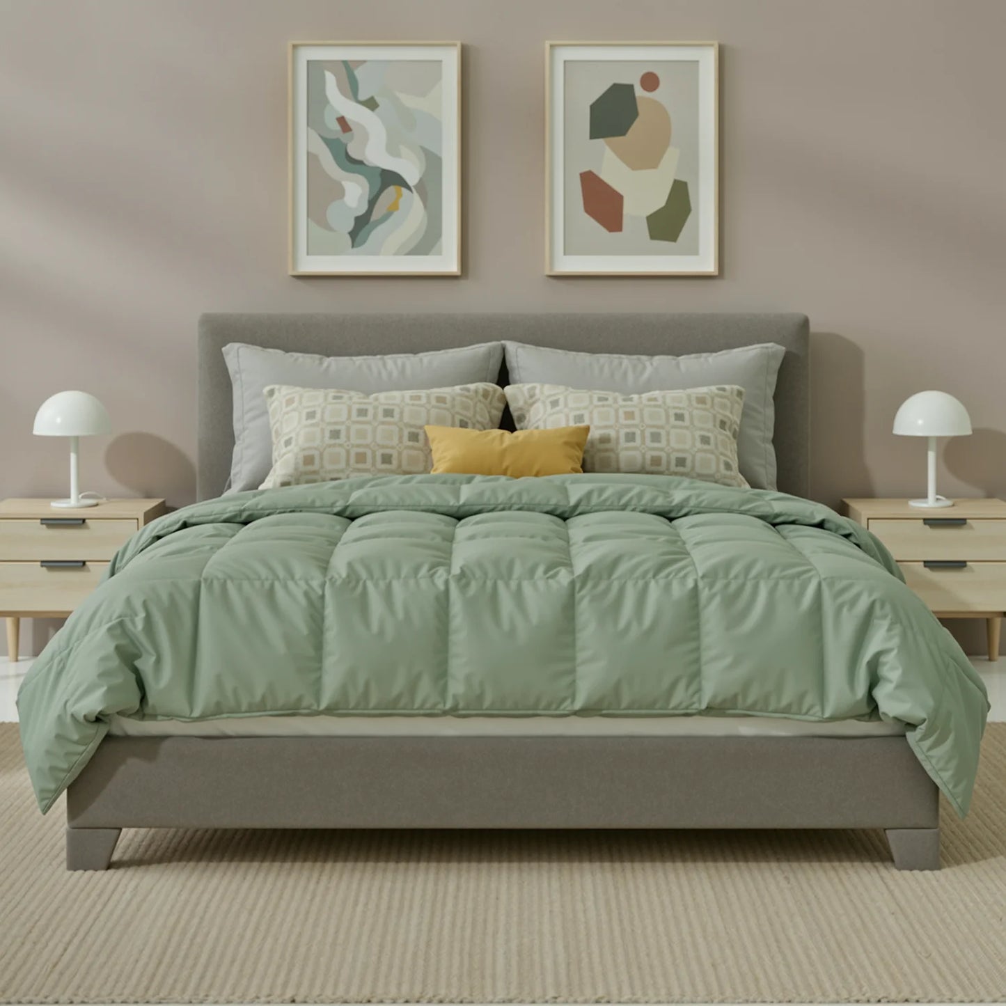 HOOMIC Full/Queen/King Upholstered Bed Frame with Adjustable Linen Headboard, Sturdy Wood Slats & Quiet Support