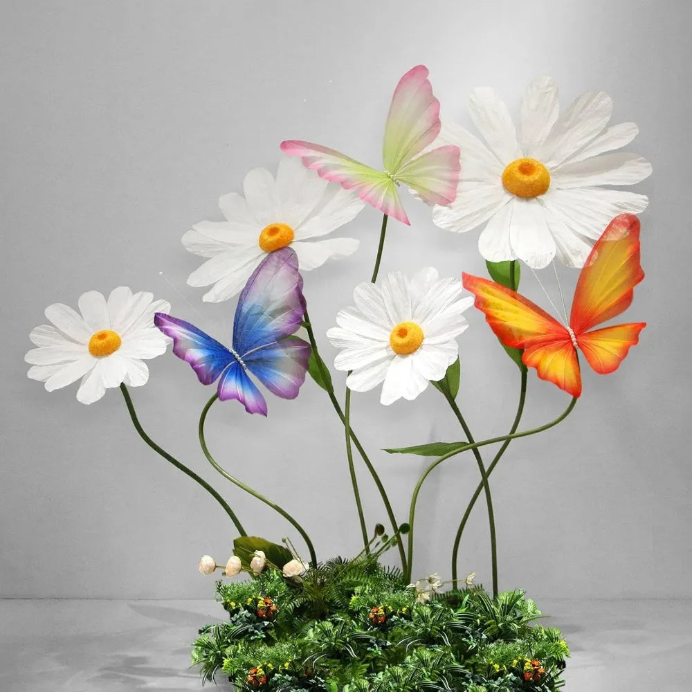 Daisy Flowers Artificial 5.9 Ft Giant Paper Flowers Decoration Big Flowers Decor for Birthday Party Garden Office Home Wedding