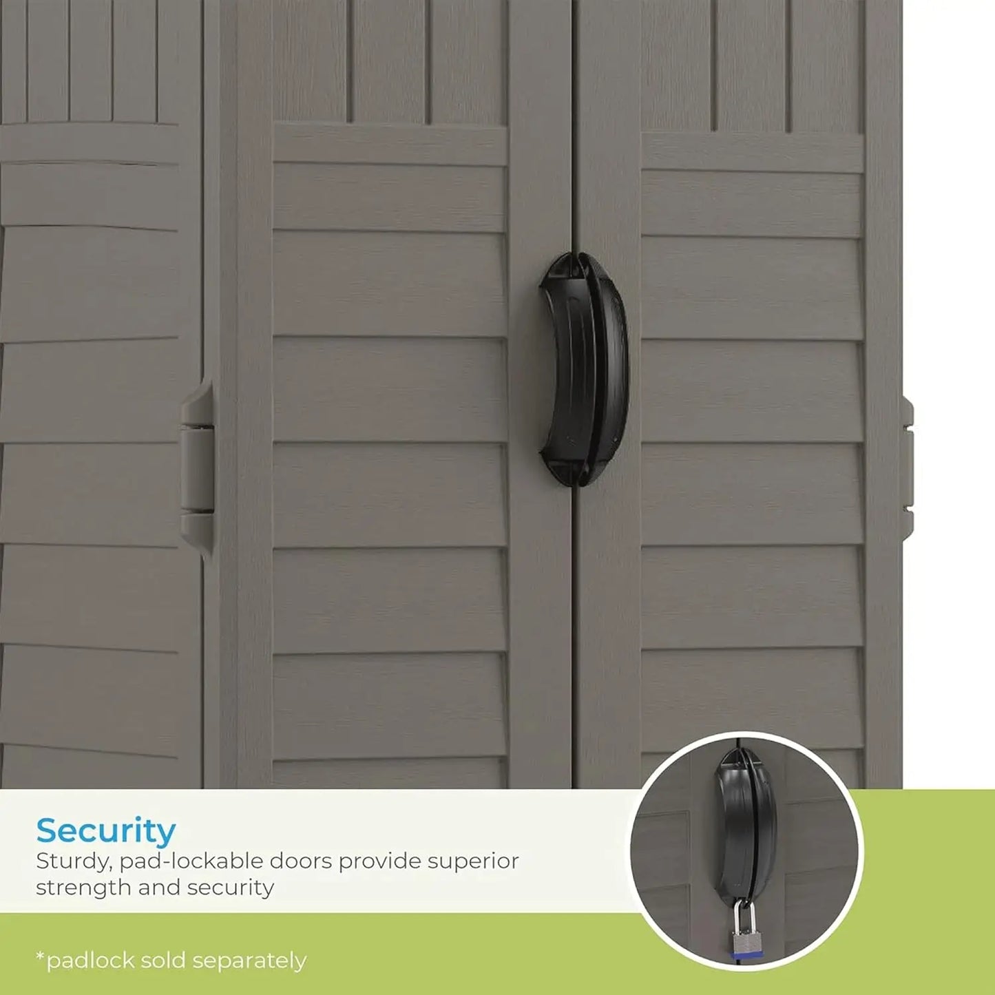 22 Cubic Ft. Vertical Resin Outdoor Storage Shed with Lockable Double Doors, Weather-Resistant Multi-Wall Panels,, Customized