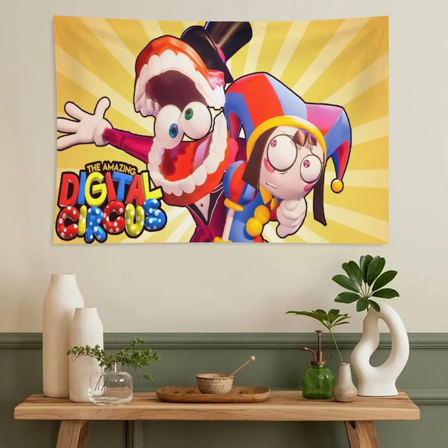 The A-Amazing Circus Cartoon Digital Tapestry, Home Decor, Funny Anime Wall Art Tapestries Backgrounds For Living Room,Dormitory