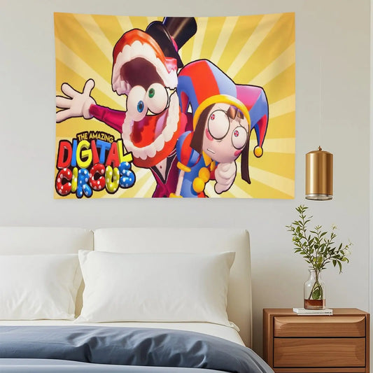 The A-Amazing Circus Cartoon Digital Tapestry, Home Decor, Funny Anime Wall Art Tapestries Backgrounds For Living Room,Dormitory