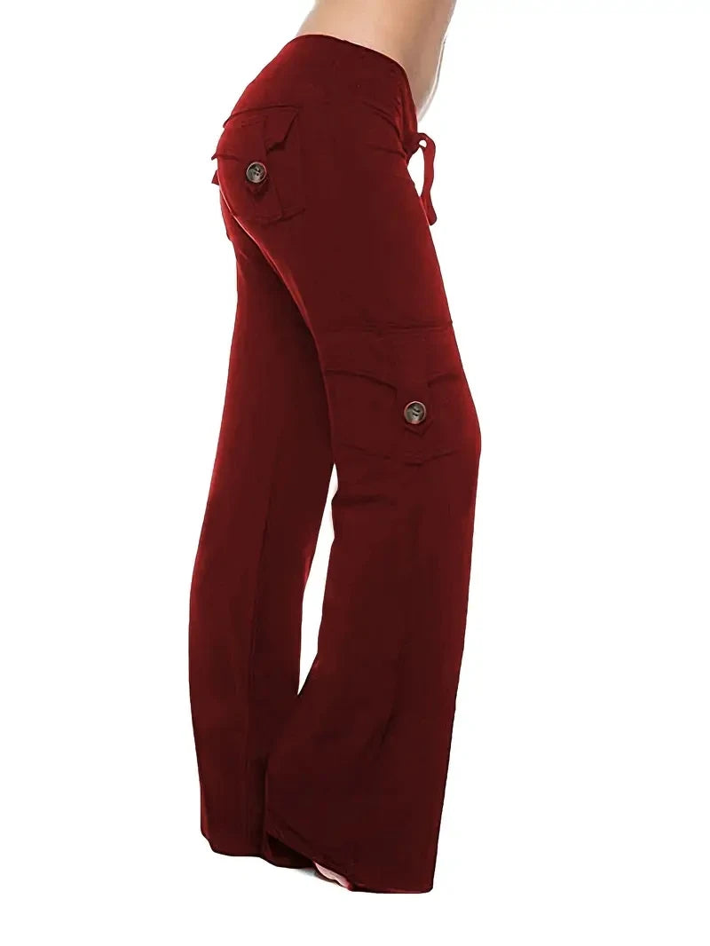 Women's wide-leg drawstring joggers Loose-fit sports trousers with fleece lining Casual waistband trousers with pockets
