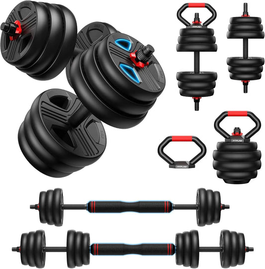 Adjustable Dumbbell Set 5-in-1 Home Gym Equipment, 20-90lbs Free Weights with Upgraded Nut for Men & Women Fitness