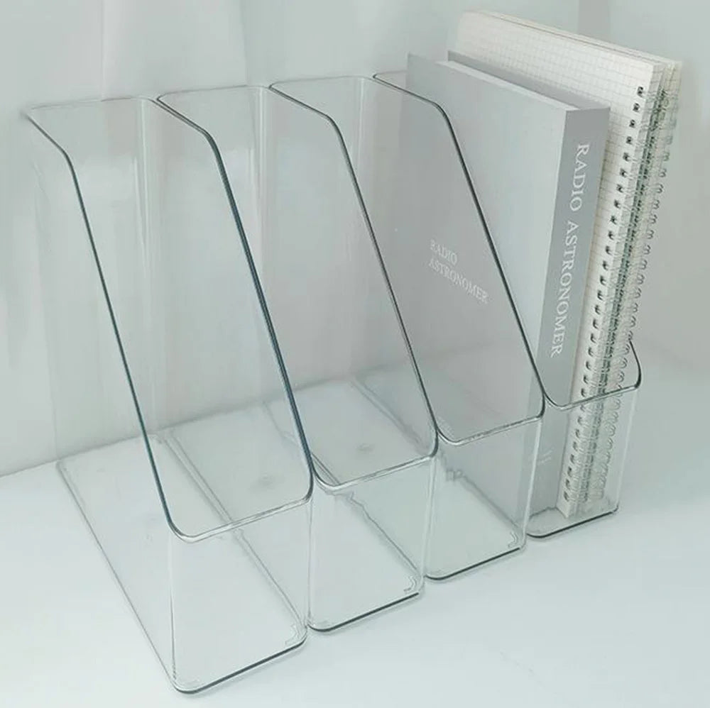 1/2pcs Desktop File Folder Book Magazine Holder Plastic Desk Document Paper Organizer Vertical Storage Rack Office Stand Shelf
