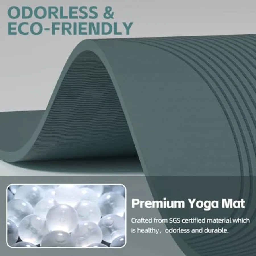 PAIDU Large Yoga Mat 72 x 36 x 2/510MM Thick Non-Slip Exercise Mat SGS-Certified POE Material Ideal for Home Gym Yoga Pilates F