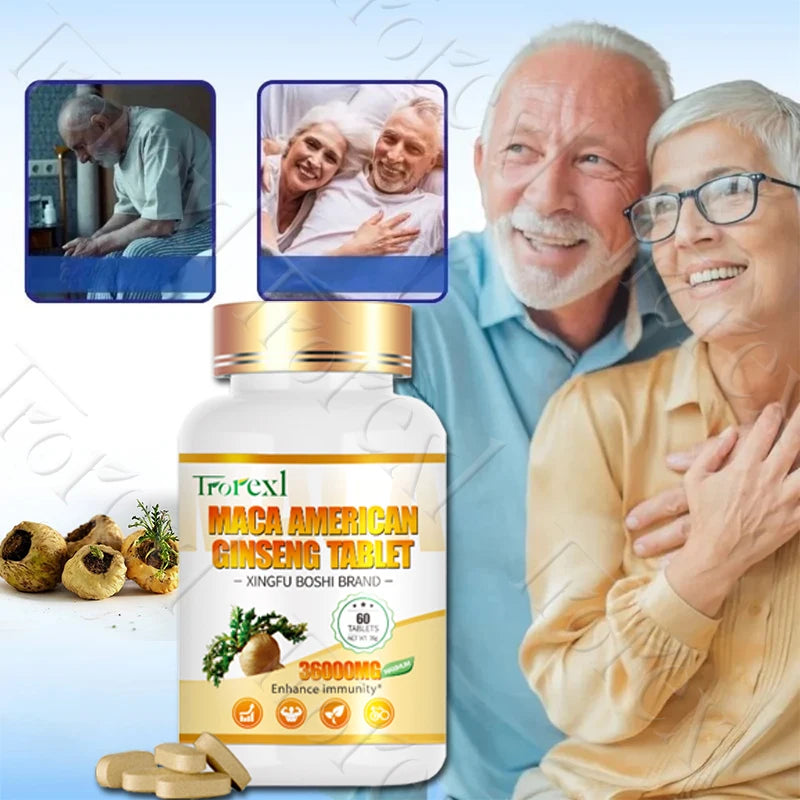 Maca Ginseng Men's Health Tablets Increase Confidence in Bedroom, Vitality Renewal Supplements for Male