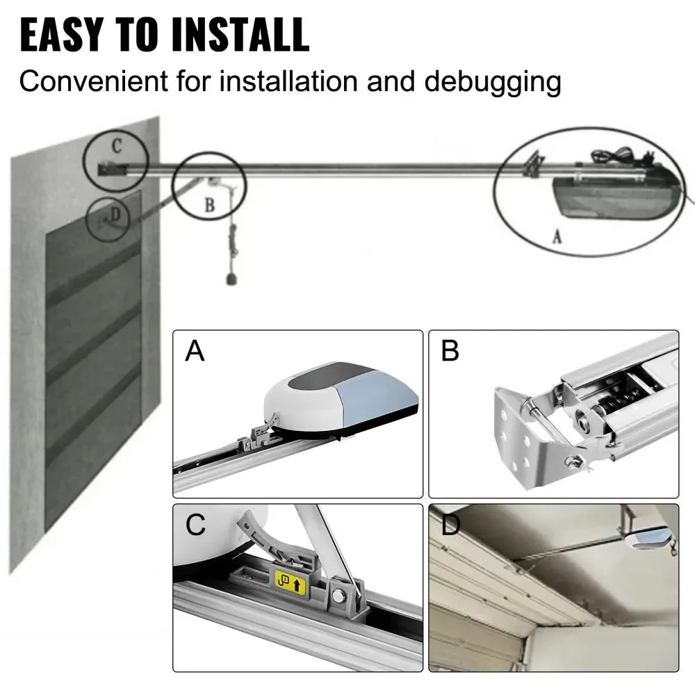 Sihao Garage Door Opener AC220V Electric Automatic Garage Door Opener With Remote Control 15 M² Applicable 1000 N Pulling Force