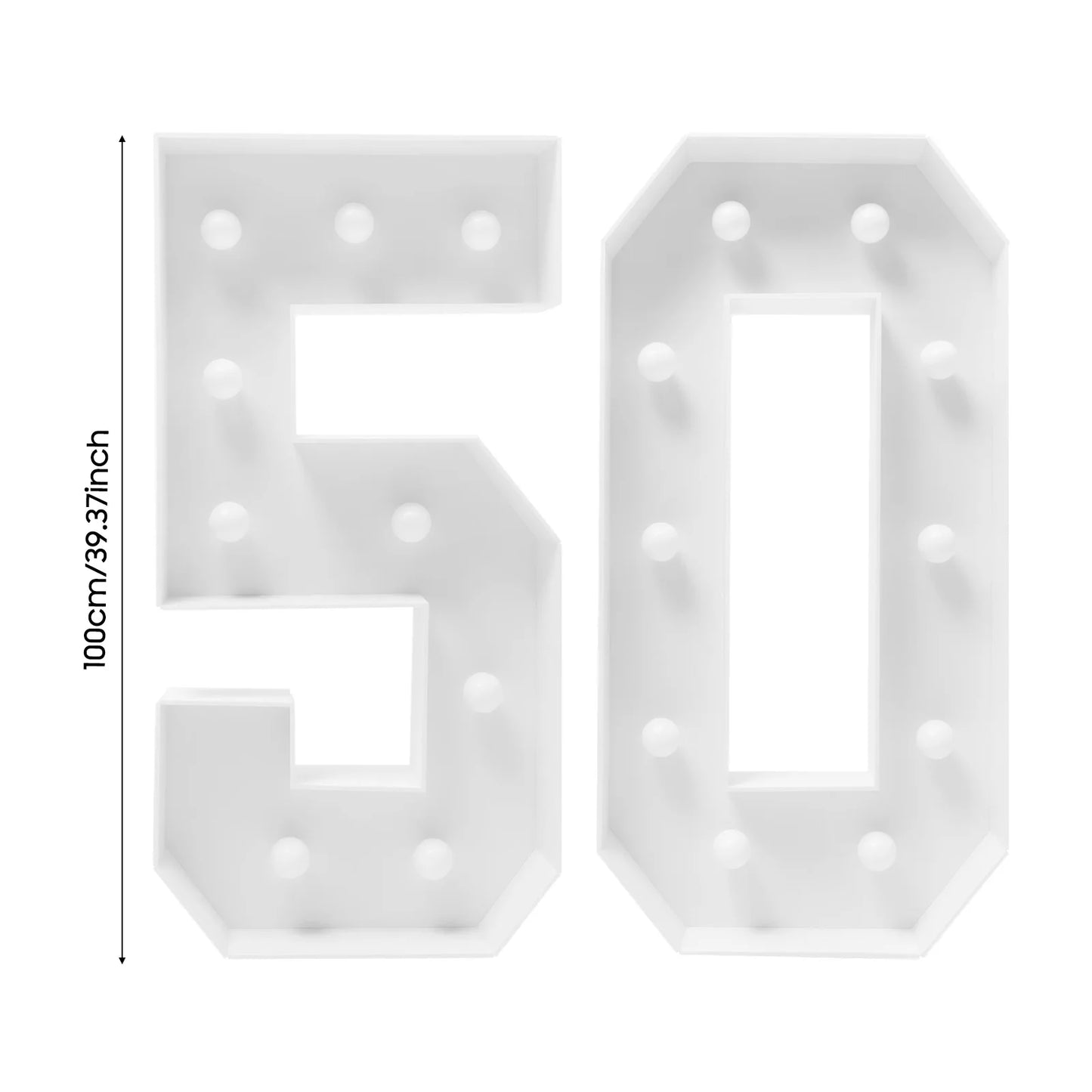30/40/50/60 Giant number Led Light 100cm DIY Birthday Number Anniversary Decor For Home Wedding Party Birthday Christmas
